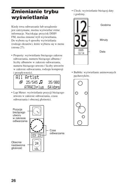 Sony NW-E503 - NW-E503 Istruzioni per l'uso Polacco