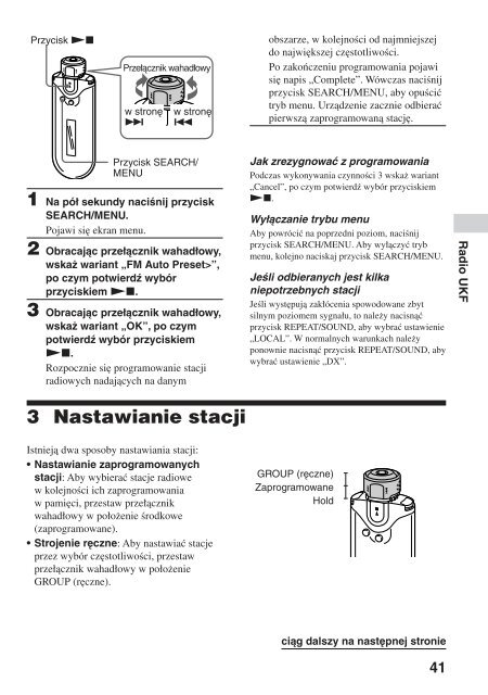 Sony NW-E503 - NW-E503 Istruzioni per l'uso Polacco