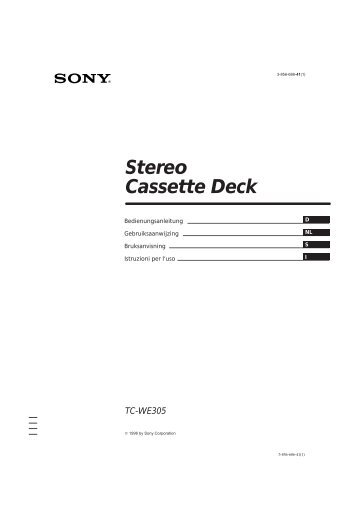 Sony TC-WE305 - TC-WE305 Istruzioni per l'uso Olandese
