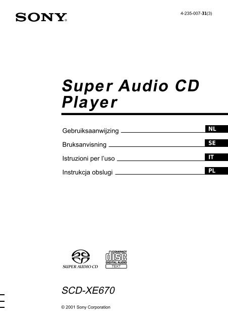 Sony SCD-XE670 - SCD-XE670 Istruzioni per l'uso Svedese