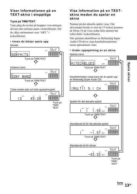 Sony SCD-XE670 - SCD-XE670 Istruzioni per l'uso Svedese