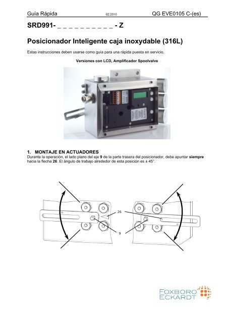 SRD991 Pozycjoner inteligentny - Foxboro Eckardt