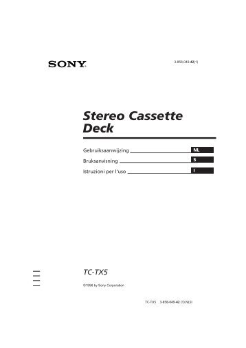 Sony TC-TX5 - TC-TX5 Istruzioni per l'uso Italiano