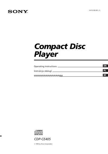 Sony CDP-CE405 - CDP-CE405 Istruzioni per l'uso Inglese