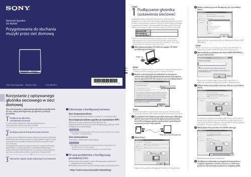 Sony SA-NS400 - SA-NS400 Guida di configurazione rapid Polacco