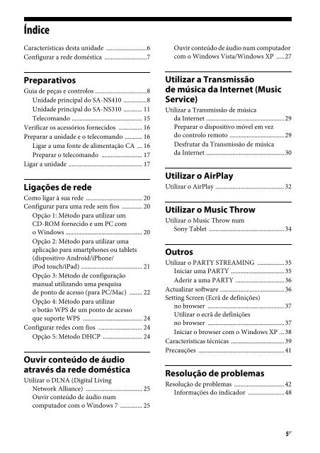 Sony SA-NS310 - SA-NS310 Istruzioni per l'uso Portoghese