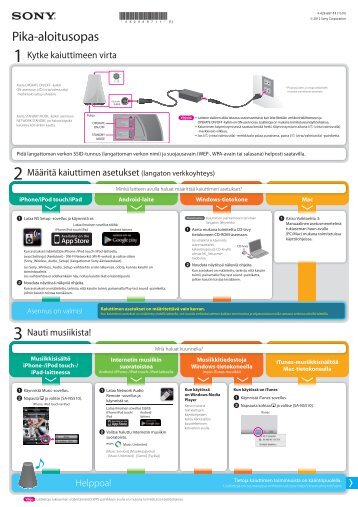 Sony SA-NS510 - SA-NS510 Guida di configurazione rapid Finlandese