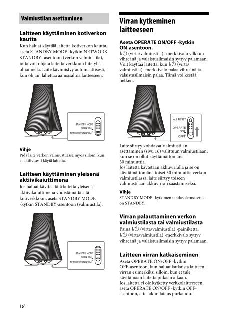 Sony SA-NS510 - SA-NS510 Istruzioni per l'uso Finlandese