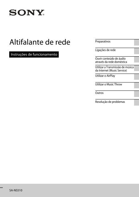 Sony SA-NS510 - SA-NS510 Istruzioni per l'uso Portoghese