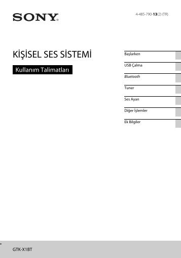 Sony GTK-X1BT - GTK-X1BT Istruzioni per l'uso Turco