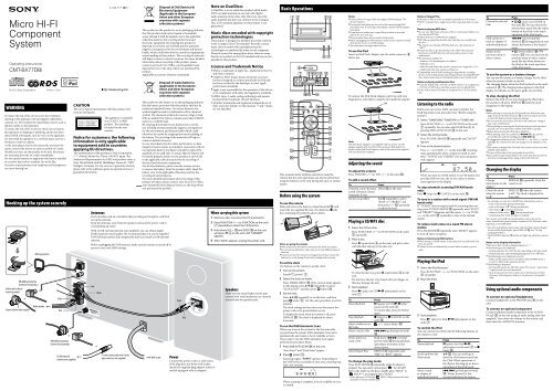 Sony CMT-BX77DBI - CMT-BX77DBI Istruzioni per l'uso Inglese