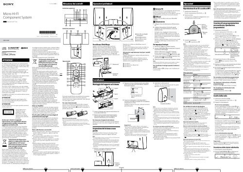 Sony CMT-CX5iP - CMT-CX5IP Istruzioni per l'uso Italiano