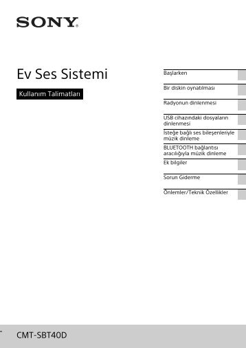 Sony CMT-SBT40D - CMT-SBT40D Istruzioni per l'uso Turco