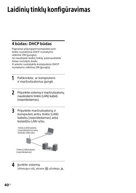 Sony CMT-SBT300WB - CMT-SBT300WB Istruzioni per l'uso Lituano