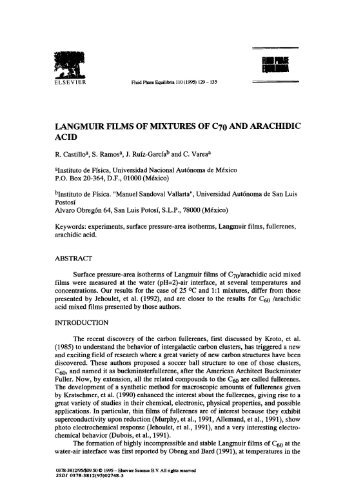 langmuir films of mixtures of c70 and arachidic acid - UNAM