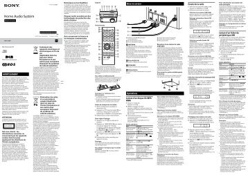 Sony CMT-S20B - CMT-S20B Istruzioni per l'uso Francese
