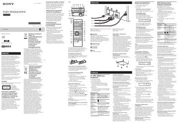 Sony CMT-S20B - CMT-S20B Istruzioni per l'uso Finlandese