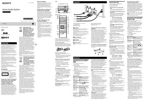Sony CMT-S20B - CMT-S20B Istruzioni per l'uso Italiano
