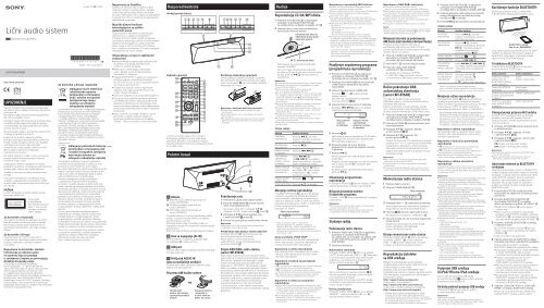 Sony CMT-BT60 - CMT-BT60 Istruzioni per l'uso Serbo