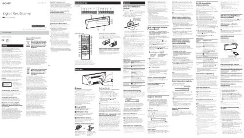 Sony CMT-BT60 - CMT-BT60 Istruzioni per l'uso Turco