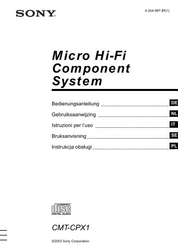 Sony CMT-CPX1 - CMT-CPX1 Istruzioni per l'uso Italiano