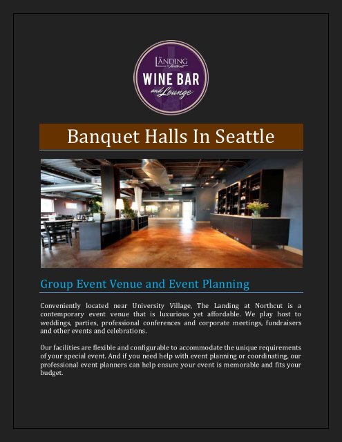 Banquet Halls In Seattle