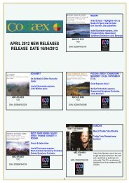 APRIL 2012 NEW RELEASES RELEASE DATE 16/04/2012 - Home