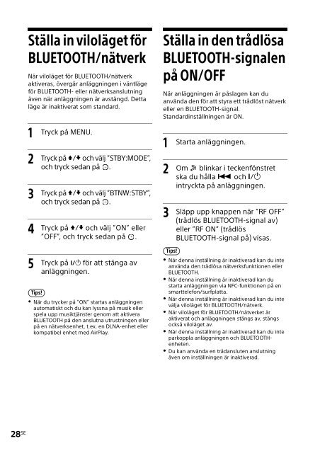 Sony CMT-X7CDB - CMT-X7CDB Istruzioni per l'uso Svedese