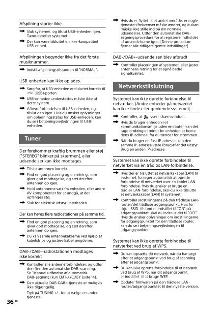 Sony CMT-X7CDB - CMT-X7CDB Istruzioni per l'uso Danese