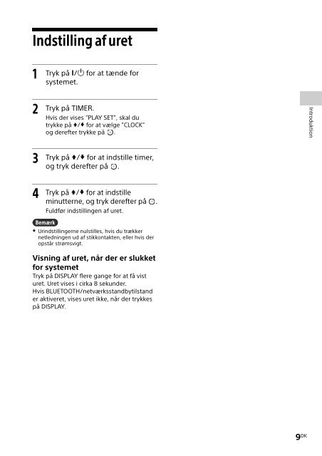 Sony CMT-X7CDB - CMT-X7CDB Istruzioni per l'uso Danese