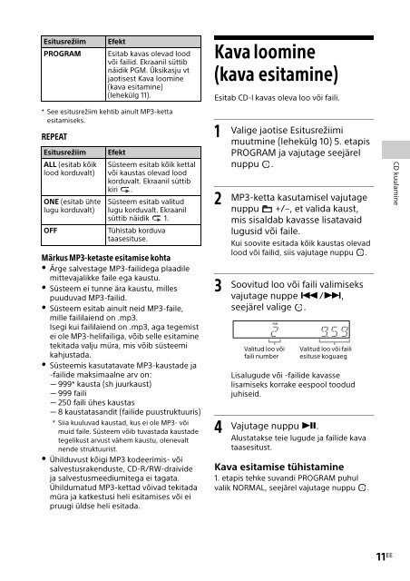 Sony CMT-X7CDB - CMT-X7CDB Istruzioni per l'uso Estone