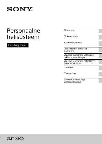 Sony CMT-X3CD - CMT-X3CD Istruzioni per l'uso Estone
