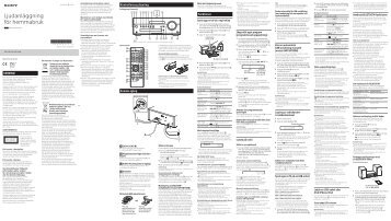 Sony CMT-SBT100B - CMT-SBT100B Istruzioni per l'uso Svedese