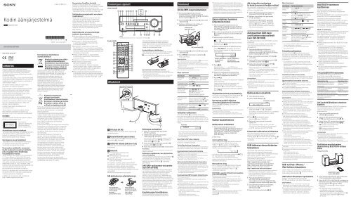 Sony CMT-SBT100B - CMT-SBT100B Istruzioni per l'uso Finlandese