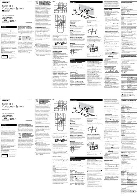 Sony CMT-MX550I - CMT-MX550I Istruzioni per l'uso Danese