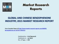 Benzophenone Market 2020 Forecasts Company Profile, Product Specifications & Capacity