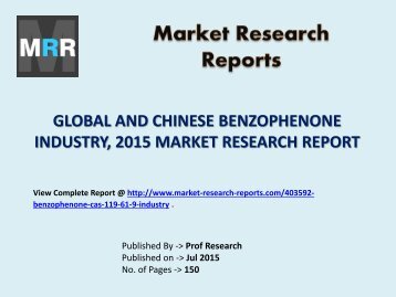 Benzophenone Market 2020 Forecasts Company Profile, Product Specifications & Capacity