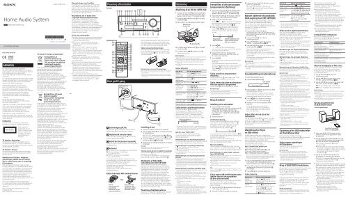 Sony CMT-SBT100 - CMT-SBT100 Istruzioni per l'uso Danese