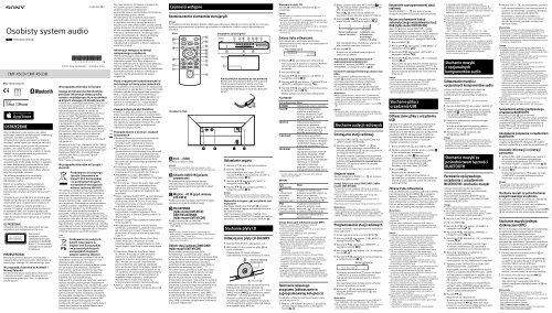 Sony CMT-X5CDB - CMT-X5CDB Istruzioni per l'uso Polacco