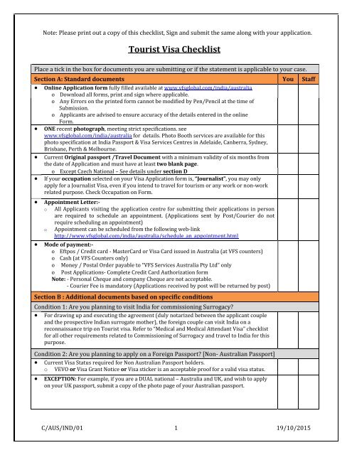 tourist visa canada documents checklist