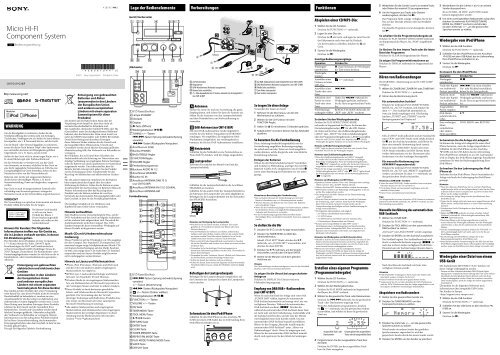 Sony CMT-G1BiP - CMT-G1BIP Istruzioni per l'uso Tedesco