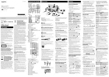 Sony CMT-G1BiP - CMT-G1BIP Istruzioni per l'uso Francese