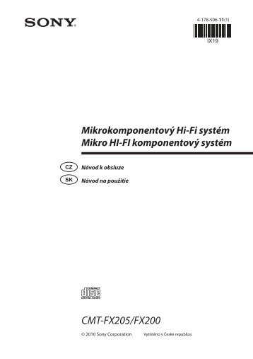 Sony CMT-FX200 - CMT-FX200 Istruzioni per l'uso Ceco