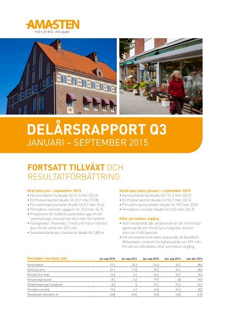 DELÅRSRAPPORT Q3