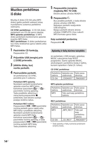 Sony MHC-ECL99BT - MHC-ECL99BT Istruzioni per l'uso Lituano