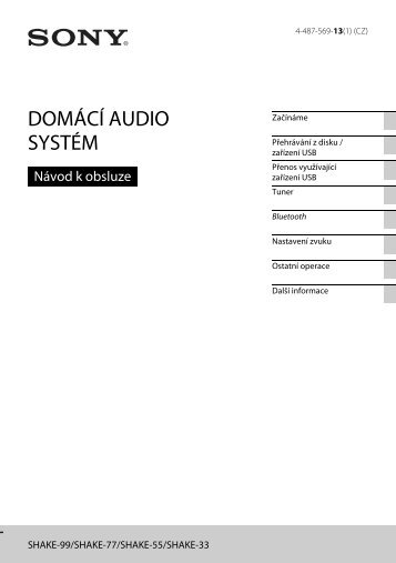 Sony SHAKE-33 - SHAKE-33 Istruzioni per l'uso Ceco