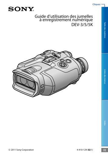 Sony DEV-3 - DEV-3 Istruzioni per l'uso Francese