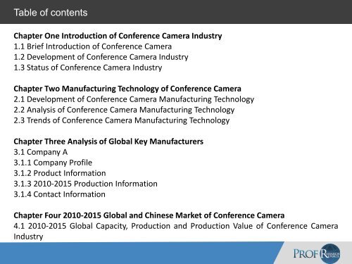Explore the Chinese Conference Camera Industry, 2015
