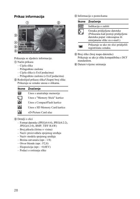 Sony DPF-E72N - DPF-E72N Istruzioni per l'uso Croato