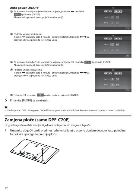 Sony DPF-C70E - DPF-C70E Istruzioni per l'uso Croato